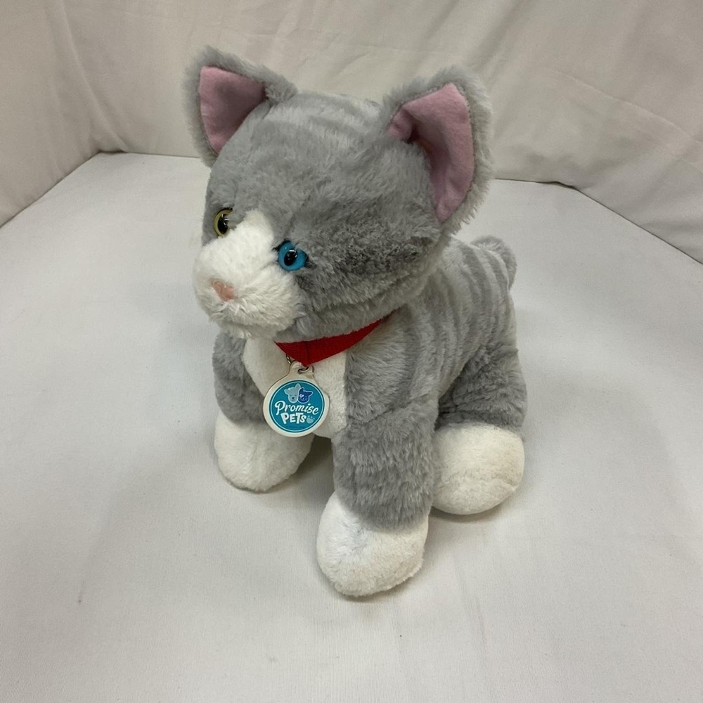 Build A Bear Workshop Promise Pets‎ RGrey & White Rescue Cat Blue and Green Eyes